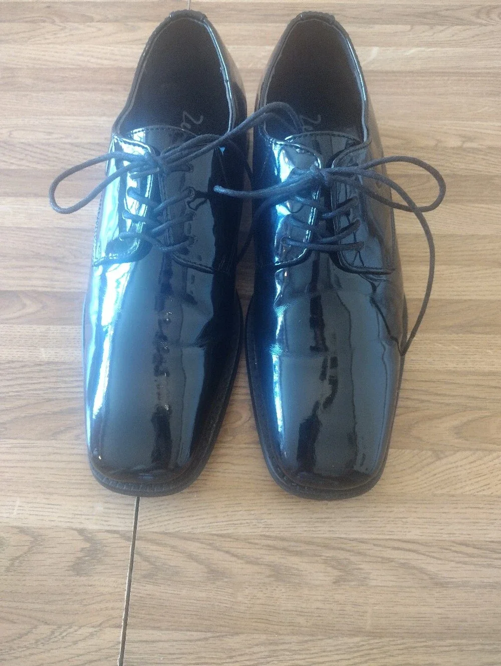 Antonio Zengara Tony Black Patent Faux Leather Oxford Shoes
